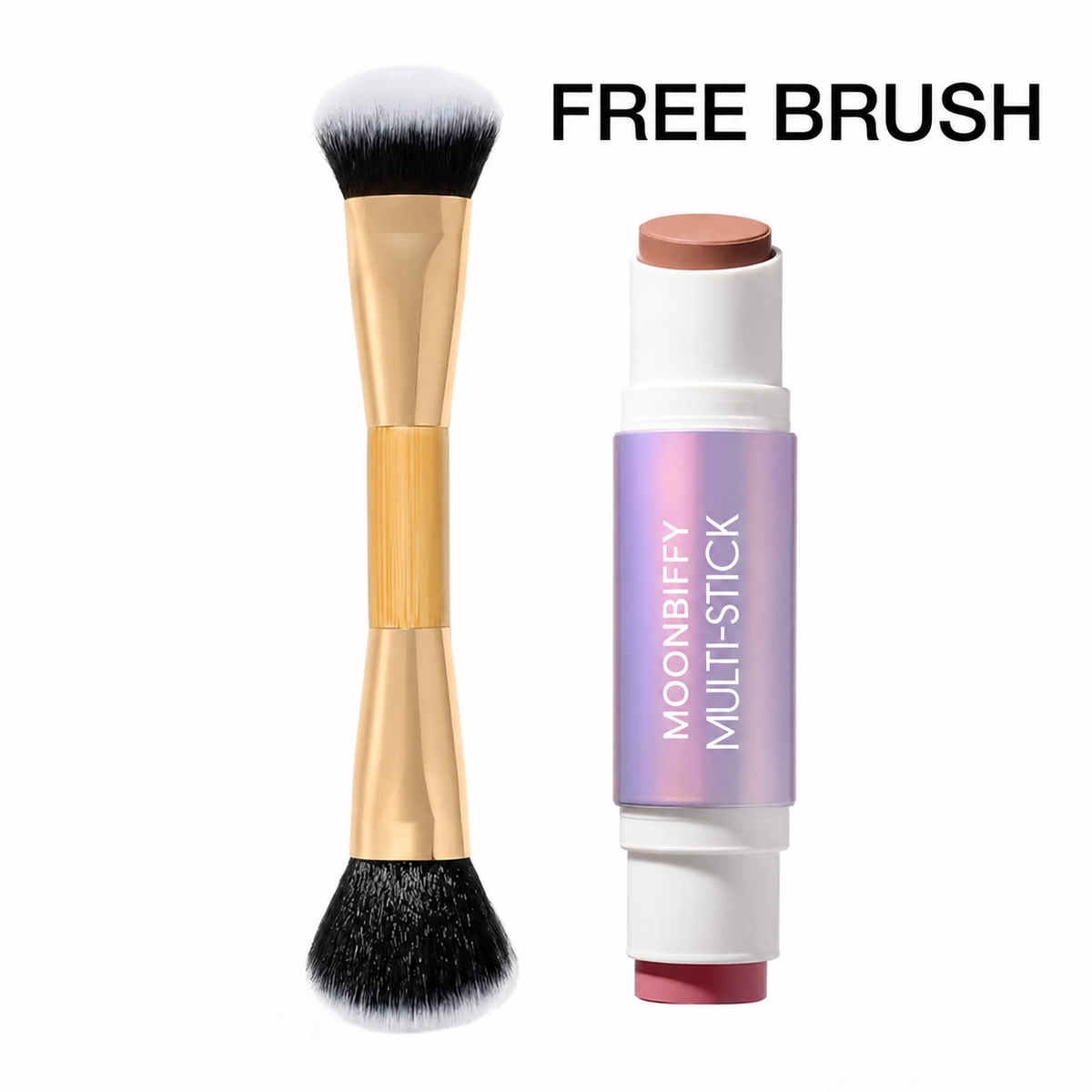 🔥 Buy 1 get 1 free multi-stick with brush - cream blush & bronzer