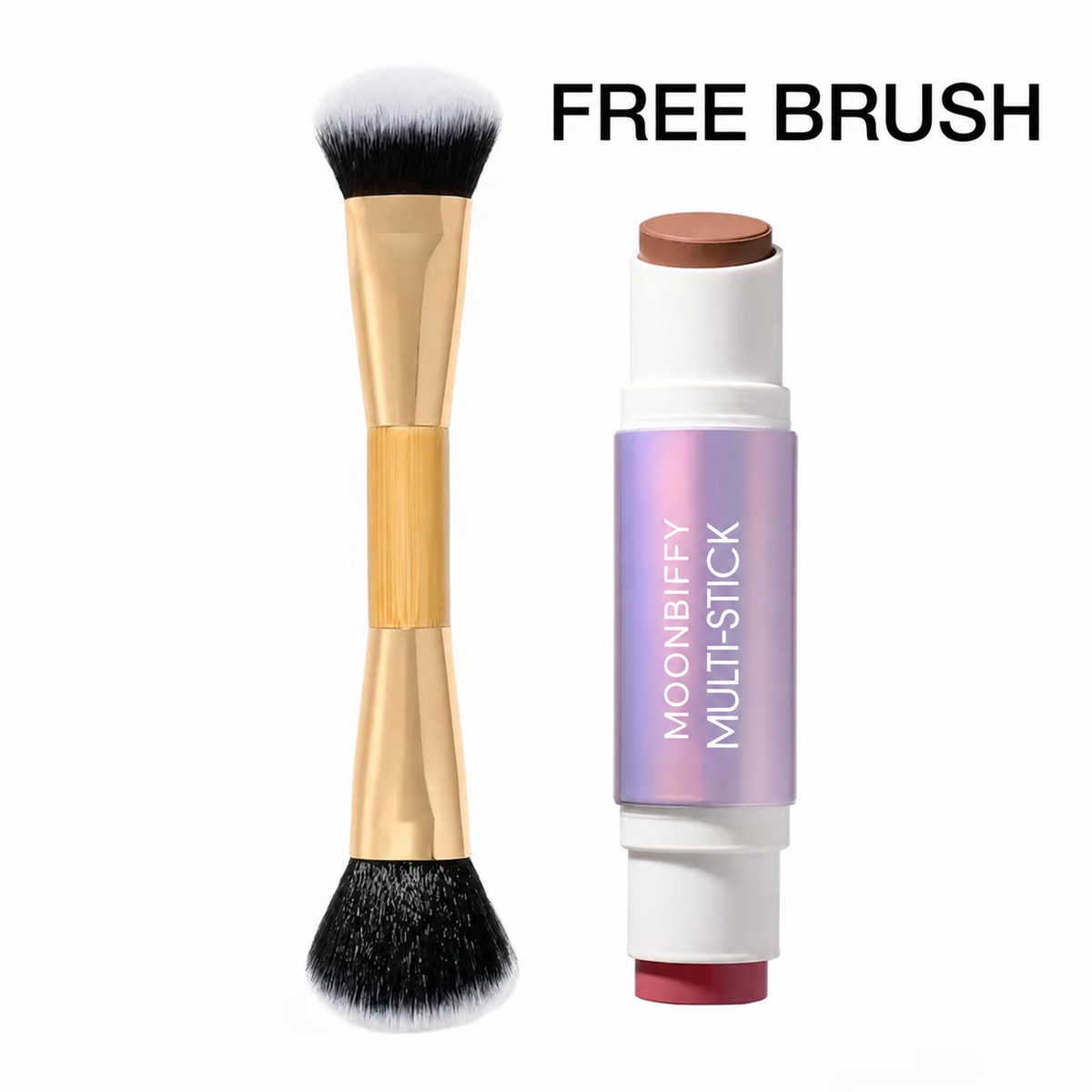 🔥 Buy 1 get 1 free multi-stick with brush - cream blush & bronzer