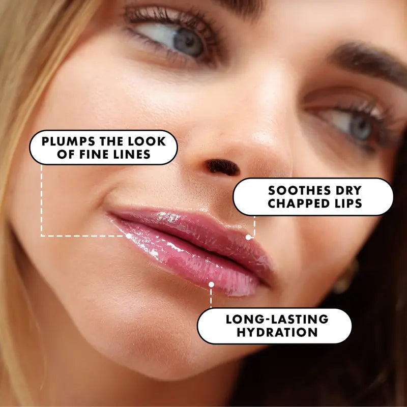 Hydrating Lip Gloss - High Shine & Tinted, Infused with Hyaluronic Acid, Jojoba Oil & Shea Butter