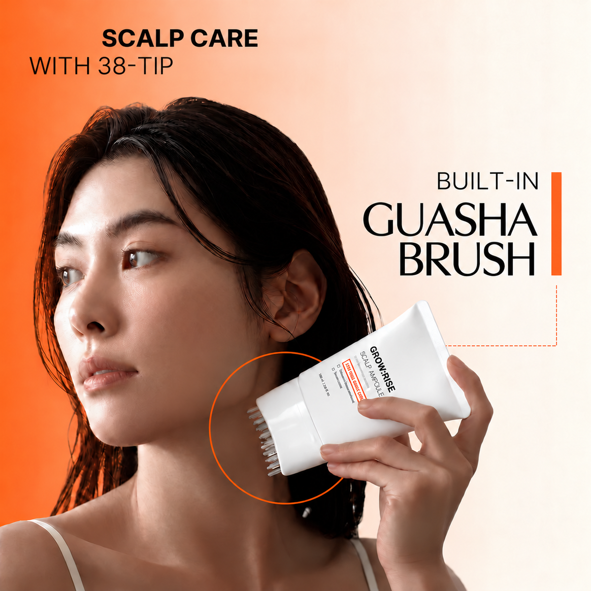 Hair Growth Serum with Built-In Brush | Exosome Scalp Serum for Hair Thickening & Strengthening, Korean Hair Care | 3.38 fl. oz.