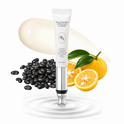 Black Yuja Bean Lifting Auto Eye Cream - Sensitive Skin, Vegan, Hypoallergenic Korean Skincare, Anti-Aging Wrinkle Care Device with Vibration Face Massage, Collagen-Boosting Gentle Mild
